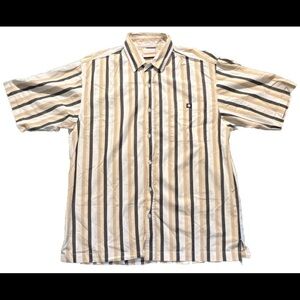 South Pole yellow Cream and Black Casual Button Down Shirt